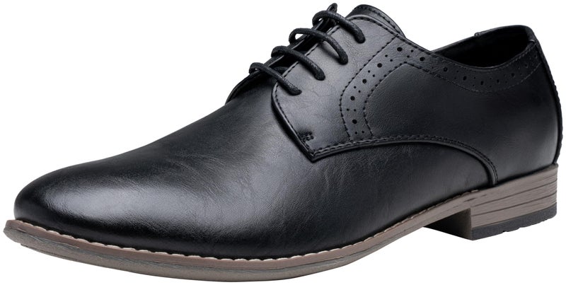 Jousen Men's Oxford Business Dress Shoes Formal Black Oxford Wingtip Lace Up Dress Shoes(A5A093 Black 11.5) - Image 1